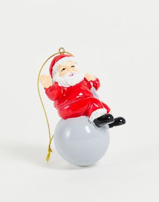 Typo Christmas decoration with santa wrecking ball