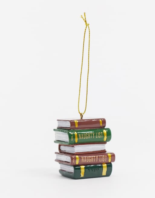 Typo Christmas Decorations Naughty List Book Pile Asos