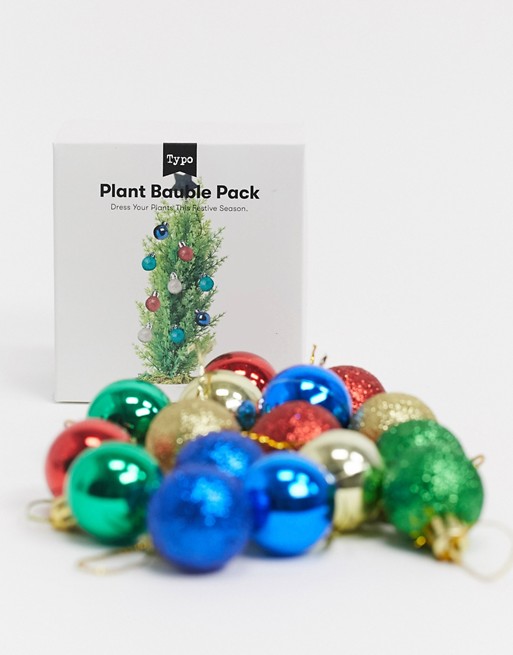 Typo Christmas plant baubles
