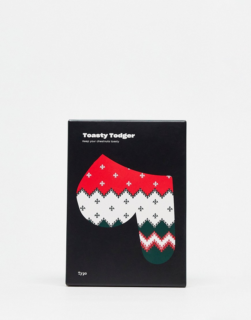 Typo christmas toasty todger in red and green fairisle knit-Multi