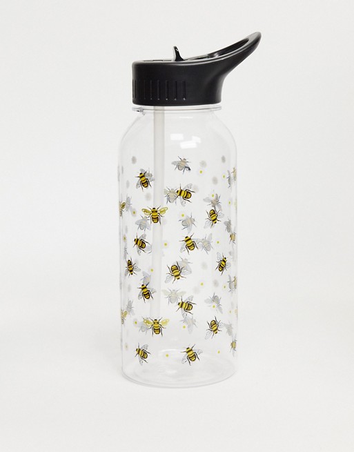 Typo clear 1L water bottle with bee print