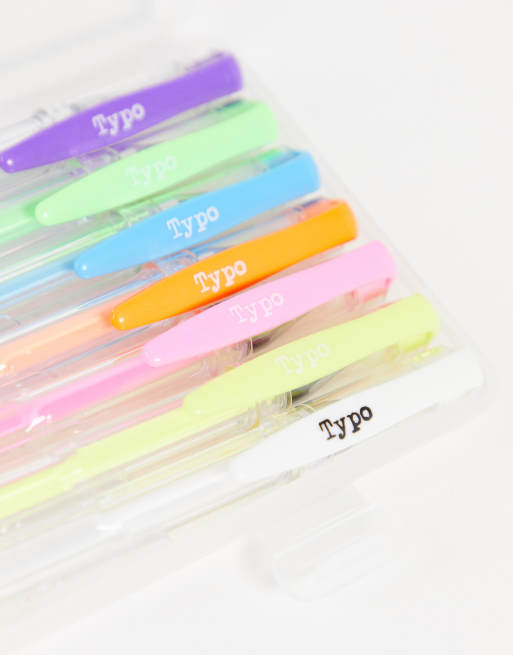 Typo - Confezione da 7 penne gel in colori pastello