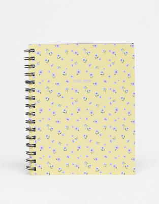 TYPO Typo ditsy floral A5 notebook in yellow