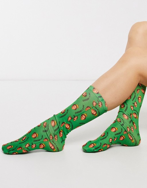 Typo elf novelty socks