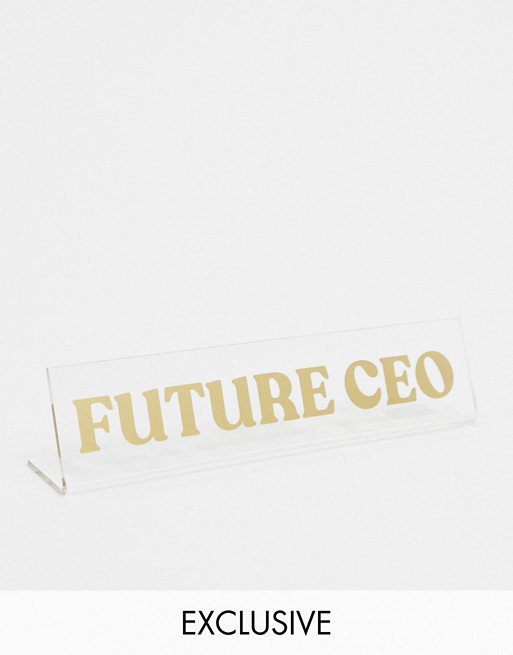 Typo Exclusive desk sign with Future CEO slogan