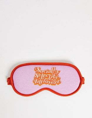 Typo eye mask with 'socially selective introvert' slogan | ASOS