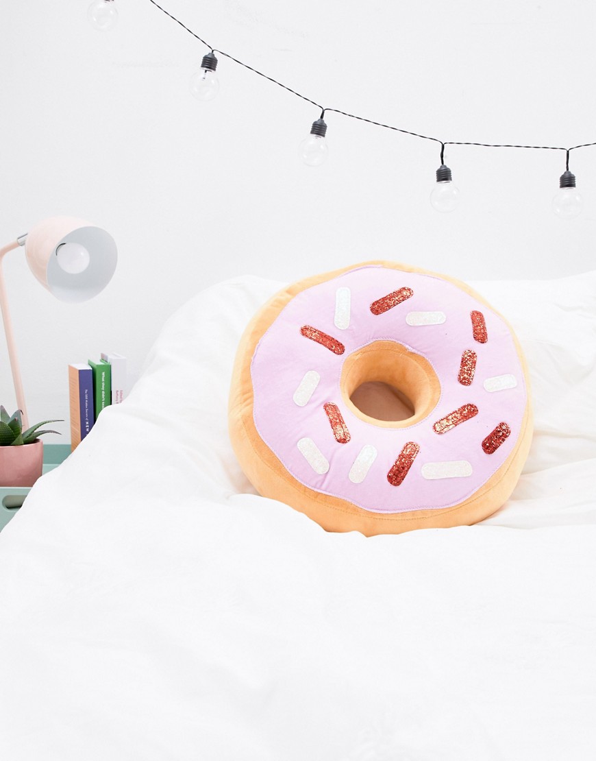 Typo Get Cushy Donut Cushion-Multi