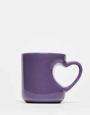TYPO Typo heart handle mug in lilac-Multi