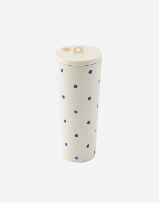 TYPO Hidden straw metal smoothie cup in off-white | ASOS