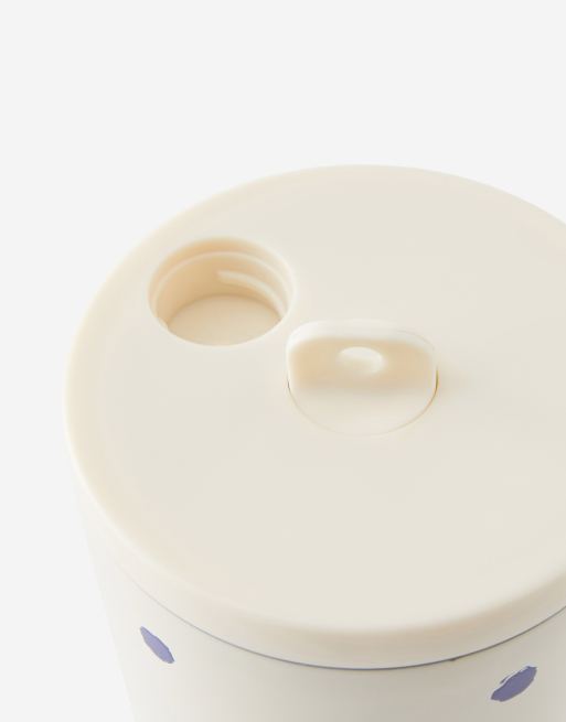 TYPO Hidden straw metal smoothie cup in off-white | ASOS