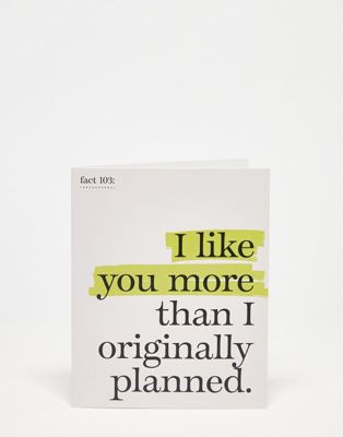 Typo I like you more valentines day card - ASOS Price Checker