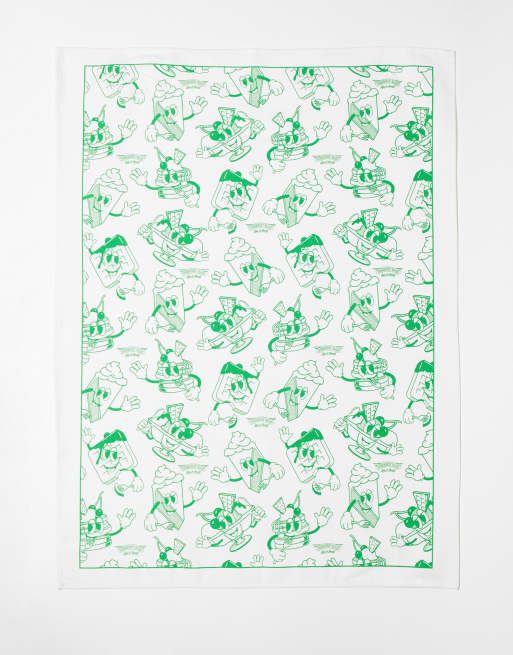 Typo ice cream sundae print tea towel