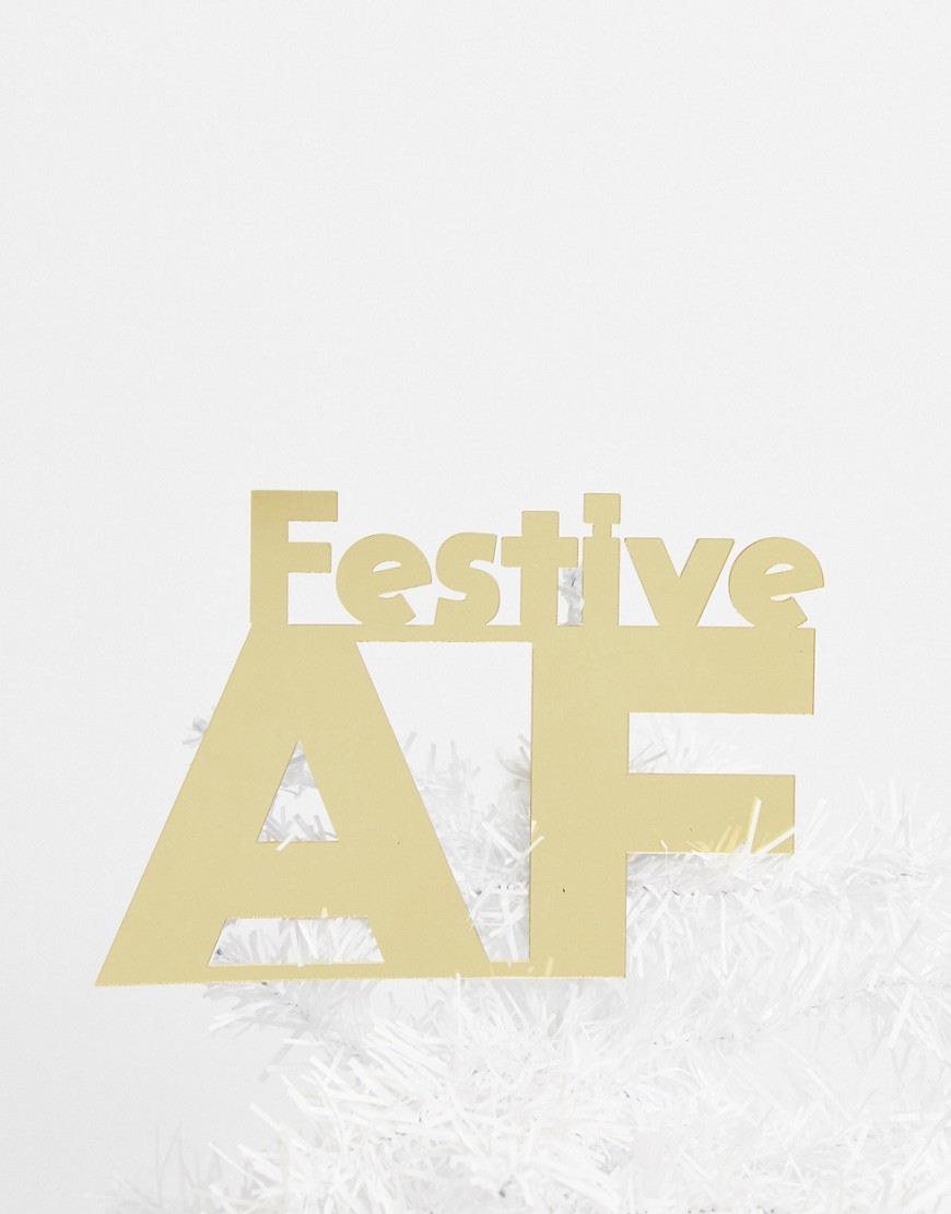 Typo – Julgransstjärna med texten Festive AF-Flerfärgad