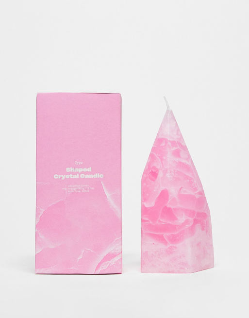 Typo - Kaars met abstracte kristal in roze