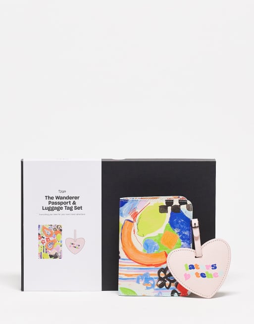 Typo - Kit passeport et étiquette à bagages « laters bitches » à imprimé fruits abstraits
