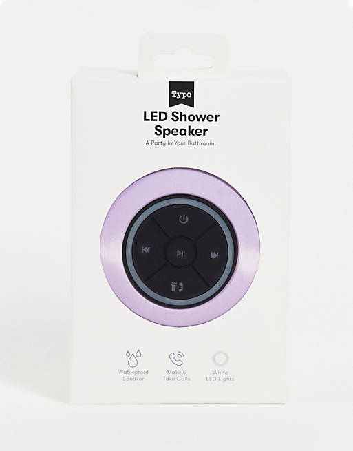 asos.com | Lautsprecher für die Dusche in Lila mit Batikmuster