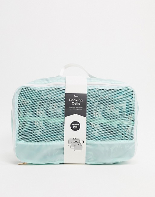 Typo leaf print packing cubes