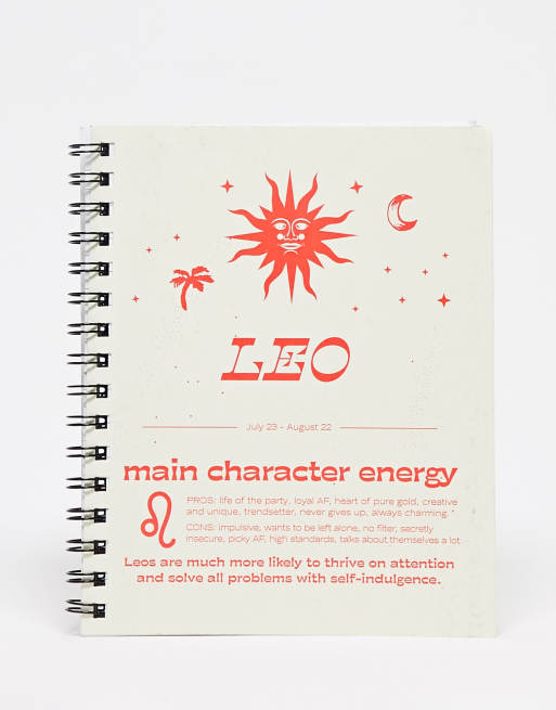 Typo Leo starsign A5 notebook