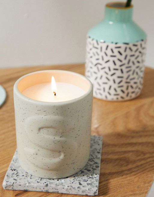 TYPO letter S candle