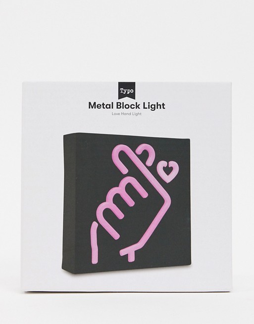Typo lightbox in hand print