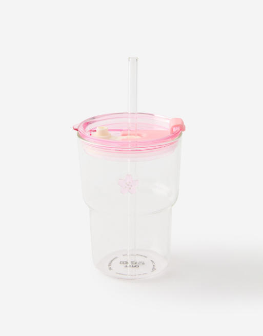 TYPO Love a latte glass tumbler in pink