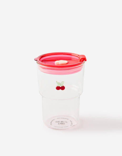 TYPO Love a latte glass tumbler in red, 2 of 2