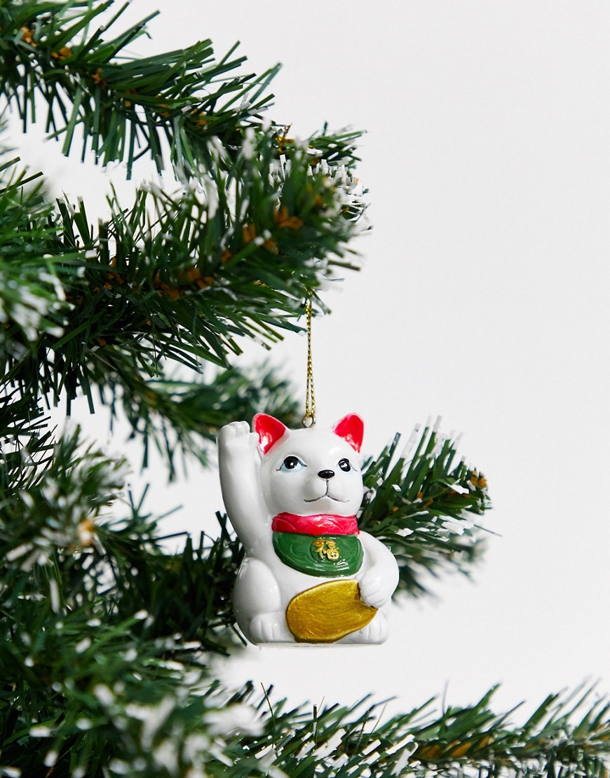 Typo lucky cat Christmas decoration-Multi