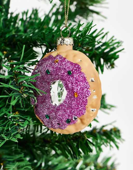 TYPO - Lyserød julekugle med donutdesign