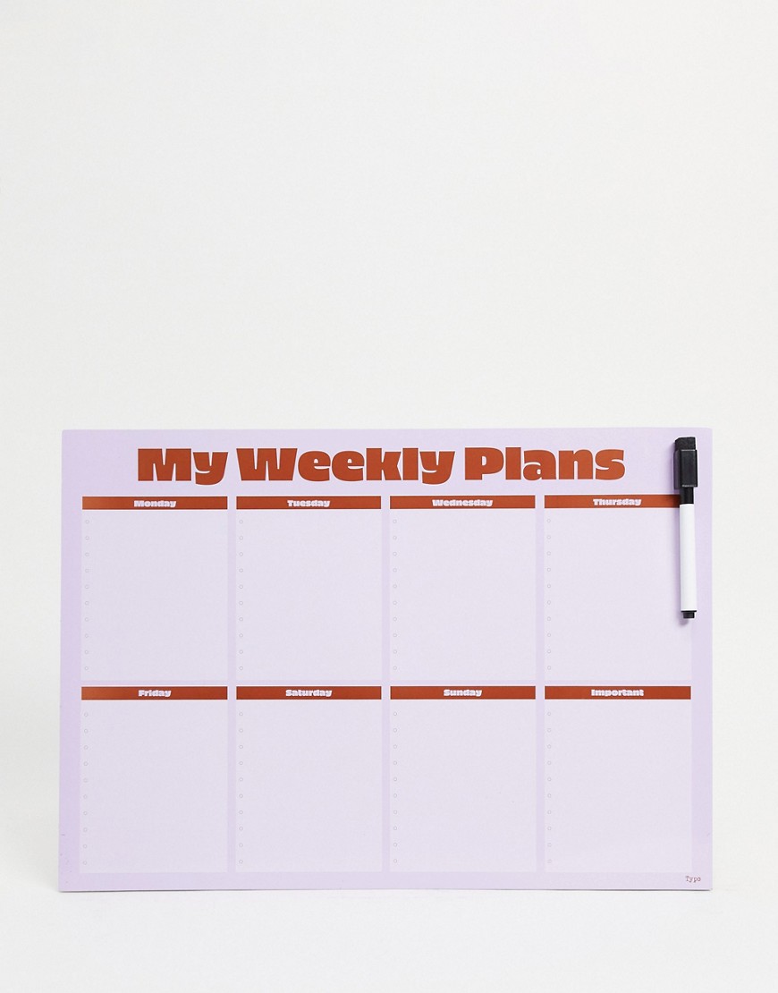 Typo magnetic weekly planner in lilac-Purple