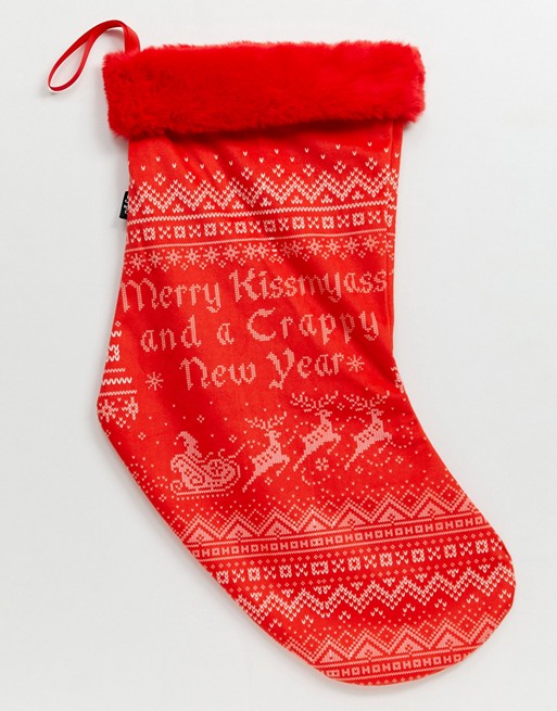 Typo merry christmas stocking