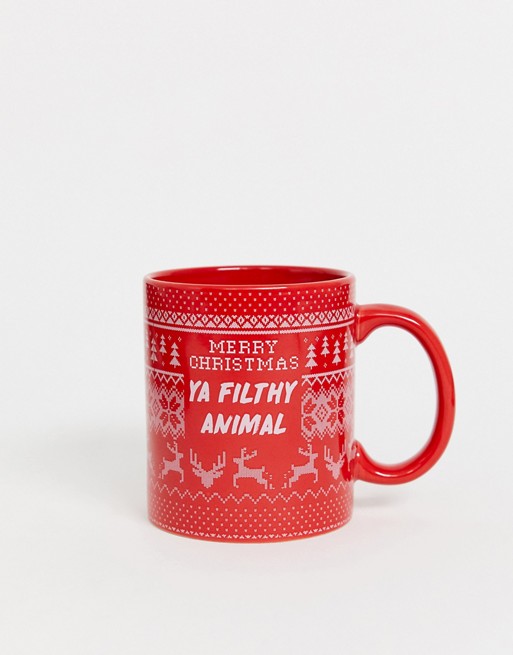 Typo merry christmas ya filthy animal mug