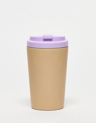 Typo metal commuter cup in beige & lilac - ASOS Price Checker
