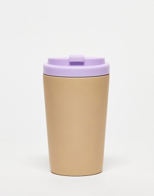 Typo metal commuter cup in beige & lilac - ASOS Price Checker