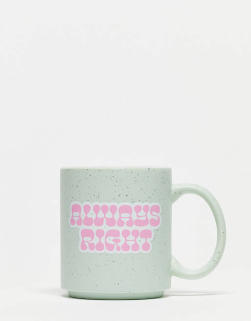Typo - Mok met 'Always right'-slogan in mintgroen