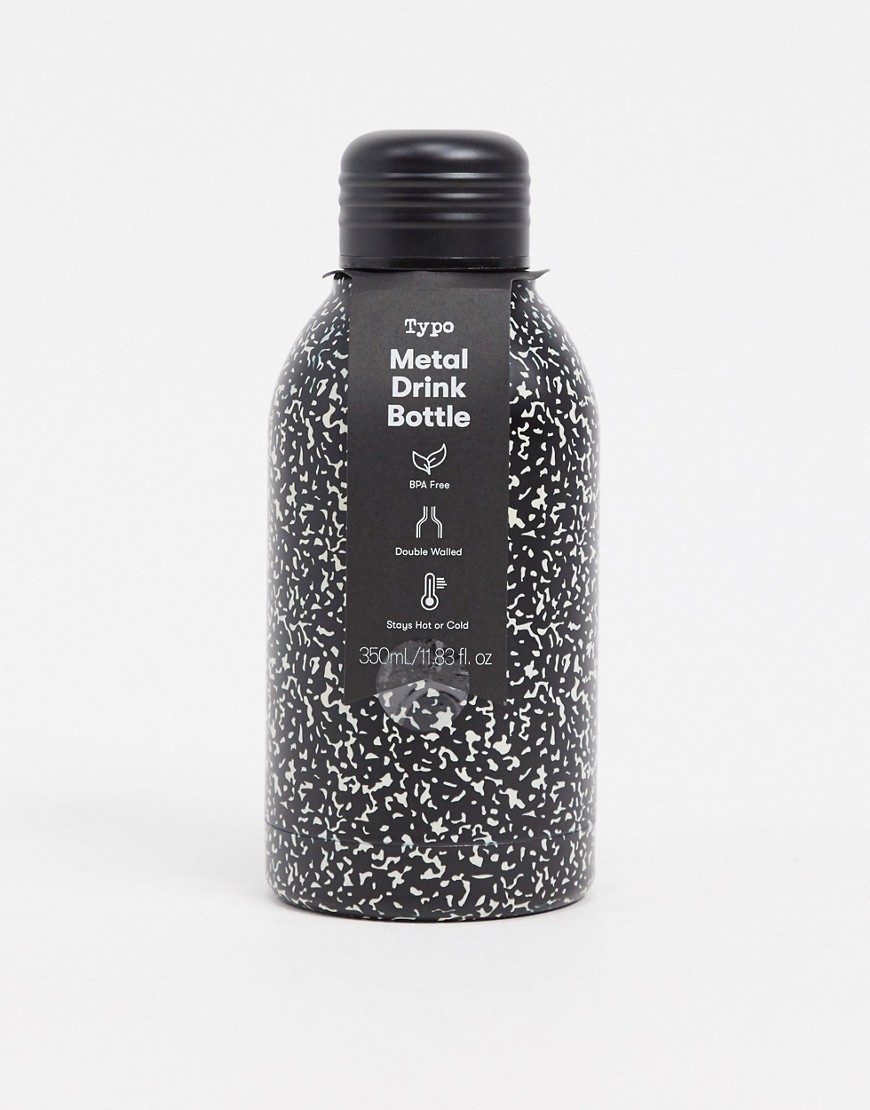 Typo – Monokrom, mönstrad vattenflaska, 350 ml-Flerfärgad