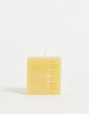 Typo 'mood' candle in yellow