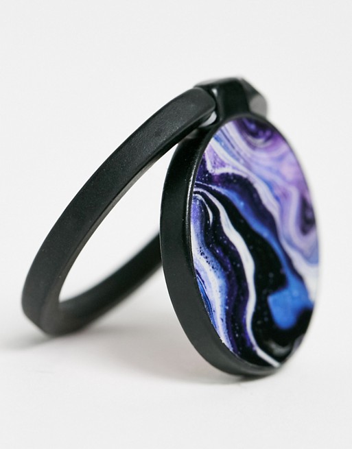 Typo moon marble phone ring