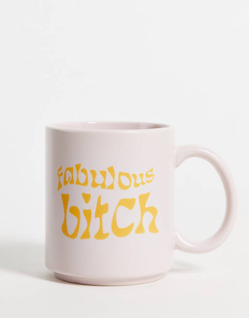 Typo - Mug avec inscription « Fabulous B » - Rose