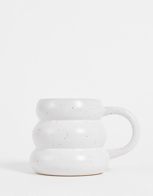 Typo - Mug sculptural - Blanc tacheté