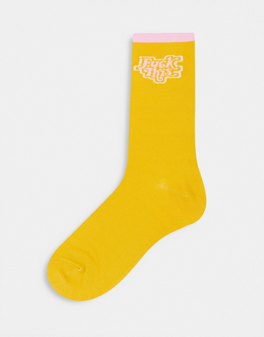 Typo Novelty socks with f this slogan-Multi