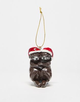 Typo otters Christmas decoration