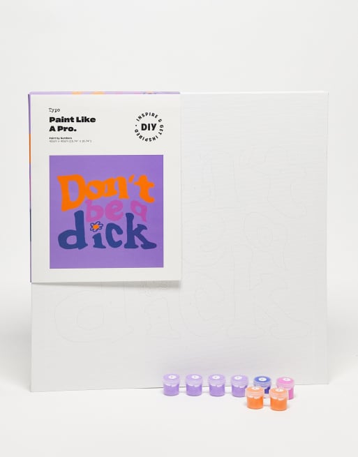 Typo paint by numbers set with 'don't be a d***' slogan ASOS