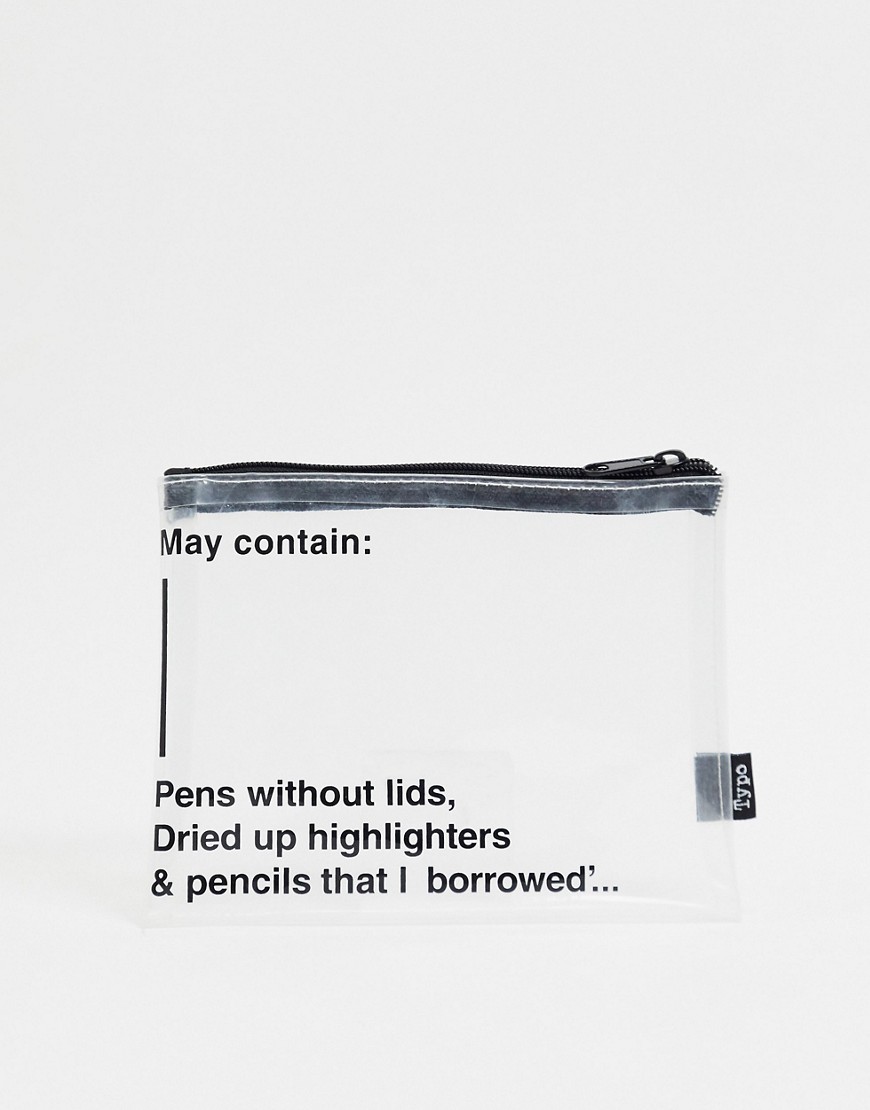 Typo pencil case with may contain slogan-Multi
