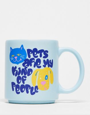 Typo pets are my kind of people mug in blue