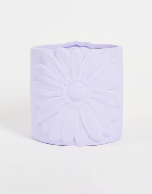 Typo planter in lilac flower print