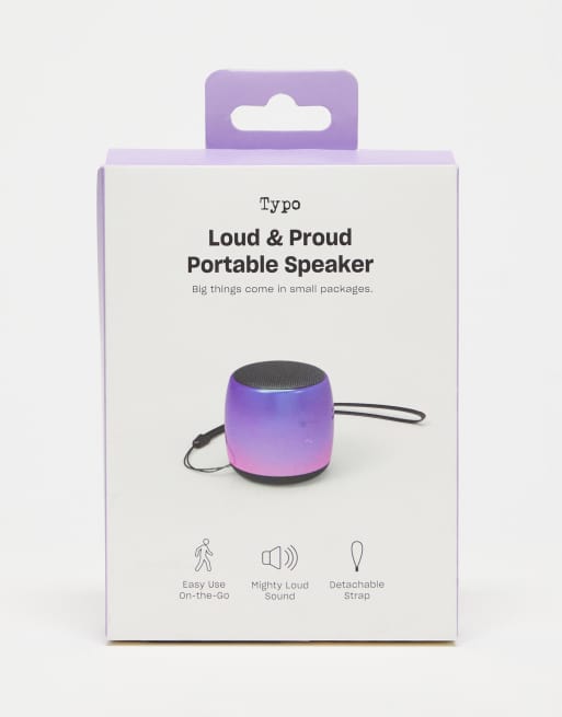 Typo portable speaker in purple oil slick