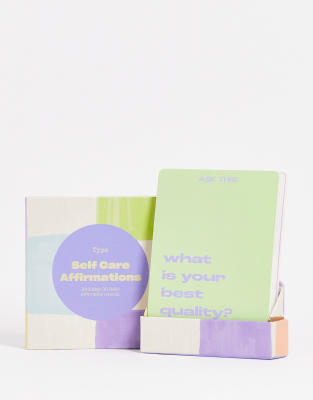 Typo positive affirmation cards in pink | ASOS