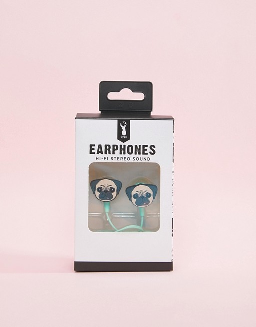 Typo puppy in ear headphones