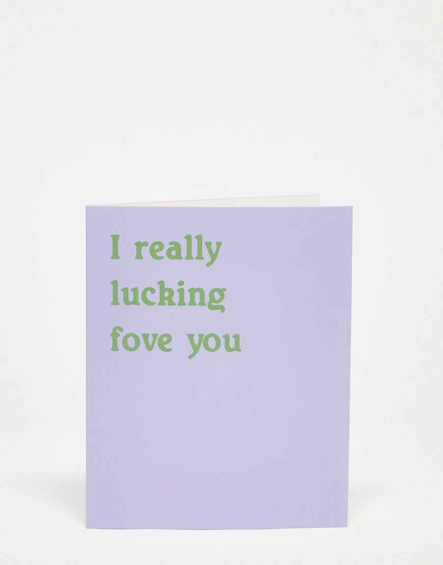 Typo really love you valentines day card-Purple