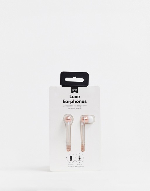 Typo rose gold earphones